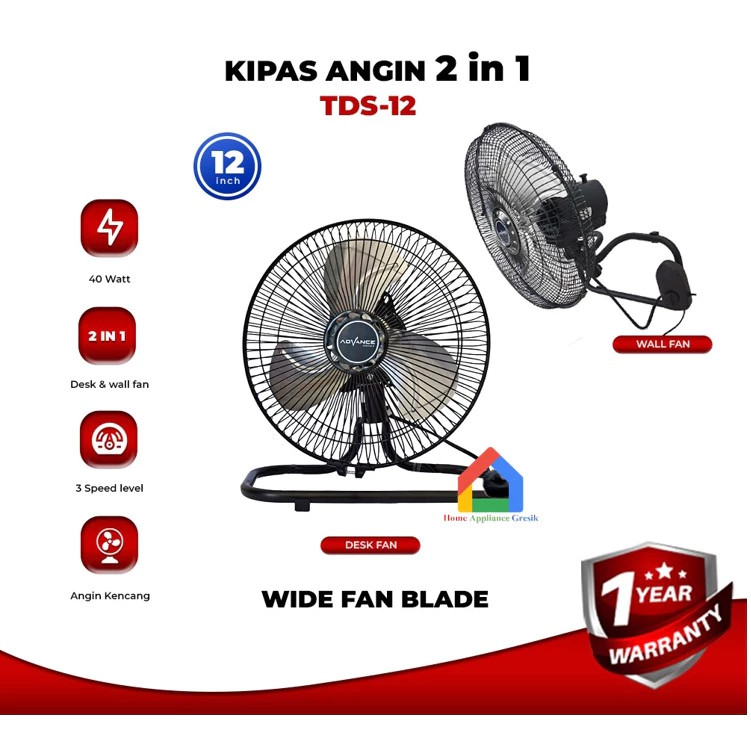 Kipas Besi Tornado Advance TDS 12 (12 Inch)