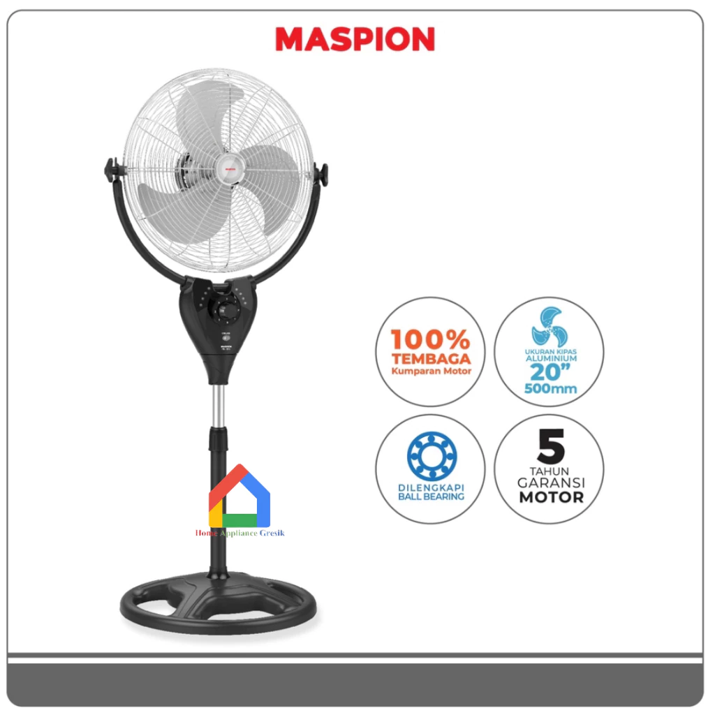 Kipas Angin Berdiri Power Fan Maspion PW 507 (20 Inch)