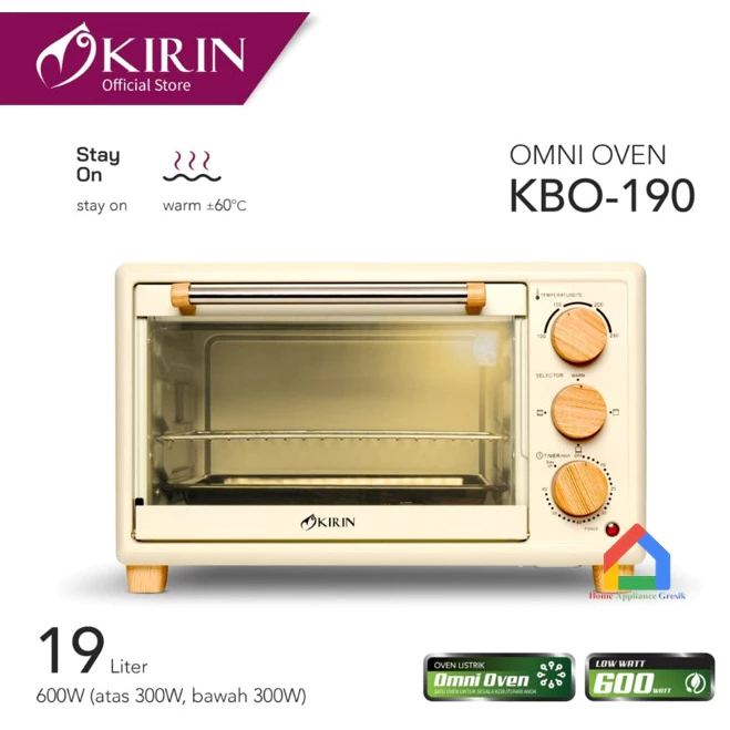 Kirin Oven Listrik KBO 190 Low Watt (19 Liter)