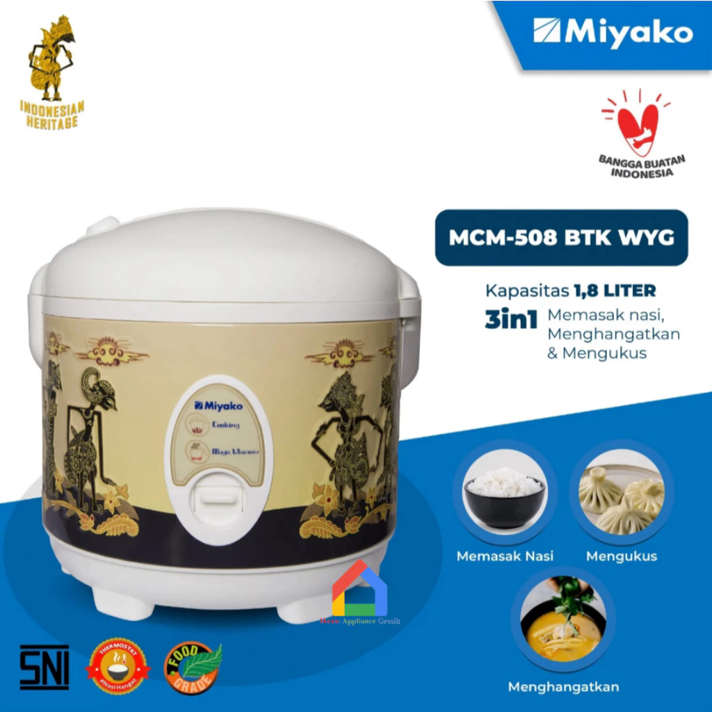 Magic Com Miyako MCM 508 BTK Batik Wayang (1,8 L)