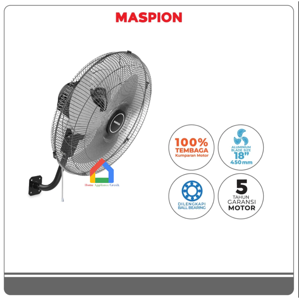 Kipas Angin Dinding Maspion Power Fan PW 455 (18 Inch)