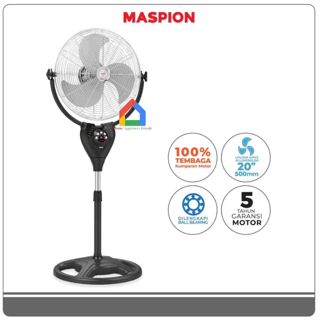 Kipas Angin Berdiri Power Fan Maspion PW 2001 RC Remote (20 Inch)