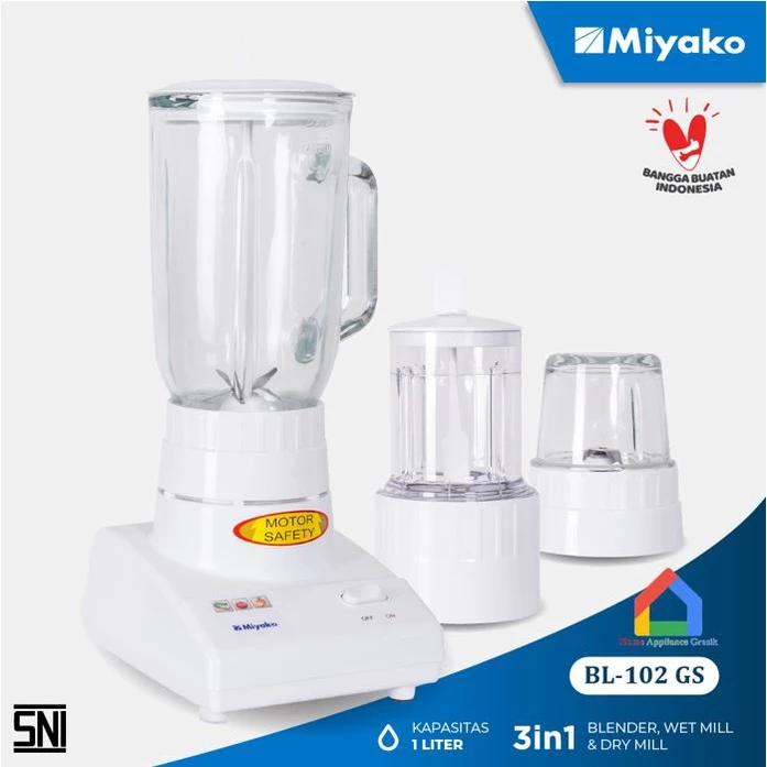Miyako Blender Isi 3 BL 102 GS Kaca