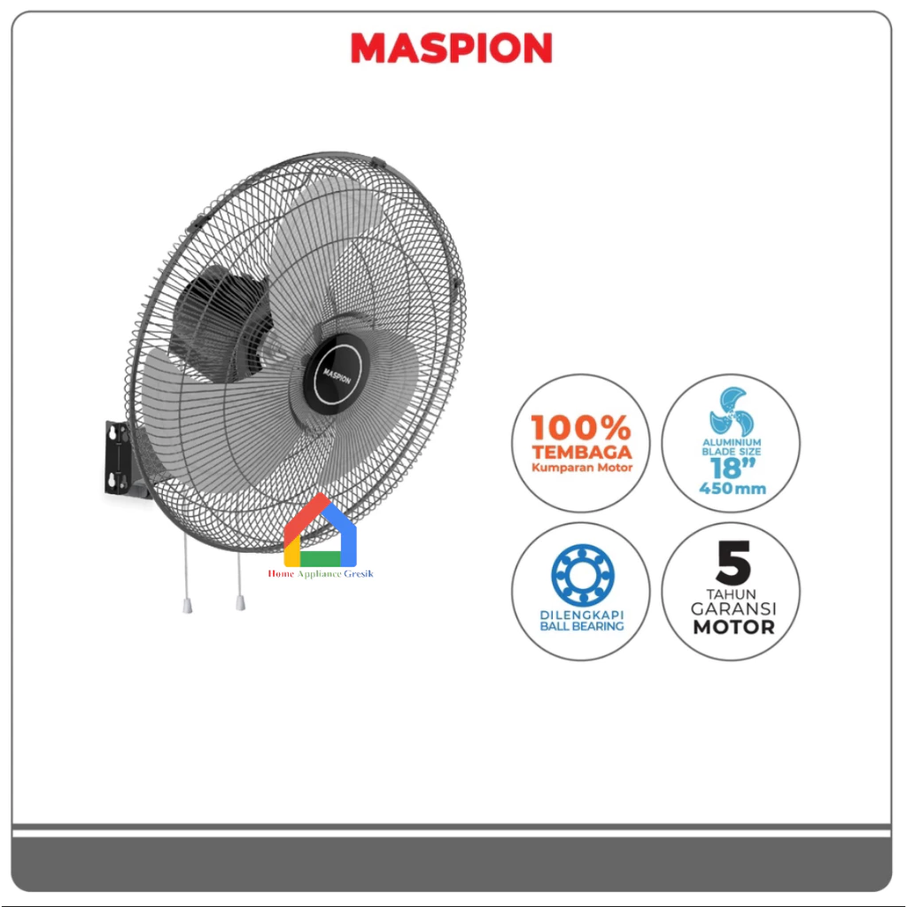 Kipas Angin Dinding Maspion Power Fan PW 456 W (18 Inch)