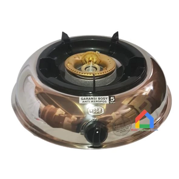 Kompor Hock 1 Tungku 120 MG Stainless Steel Mutiara Gold