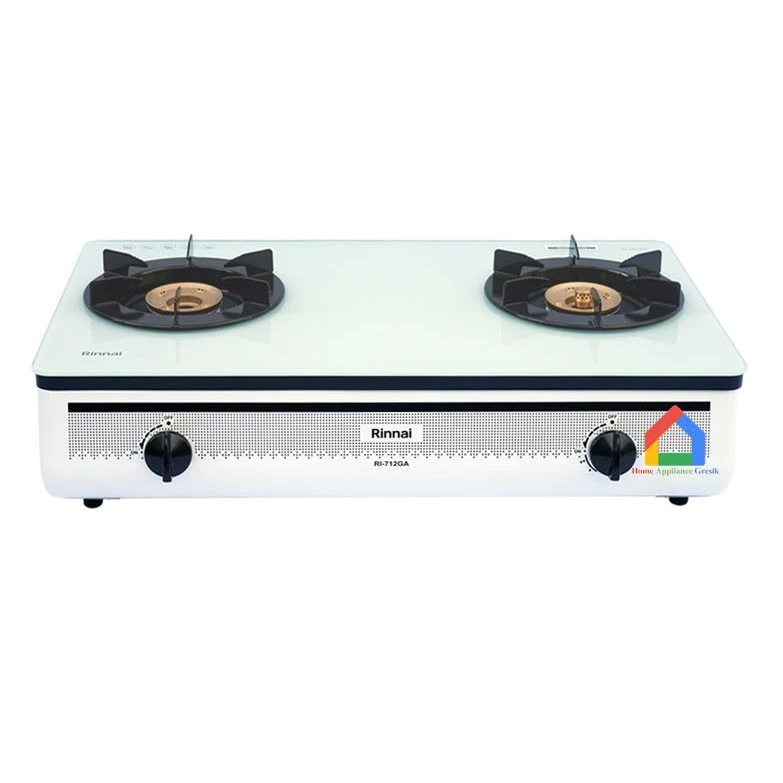 Kompor Gas Api Lilin Kaca Rinnai 2 Tungku RI 712 GA(W)