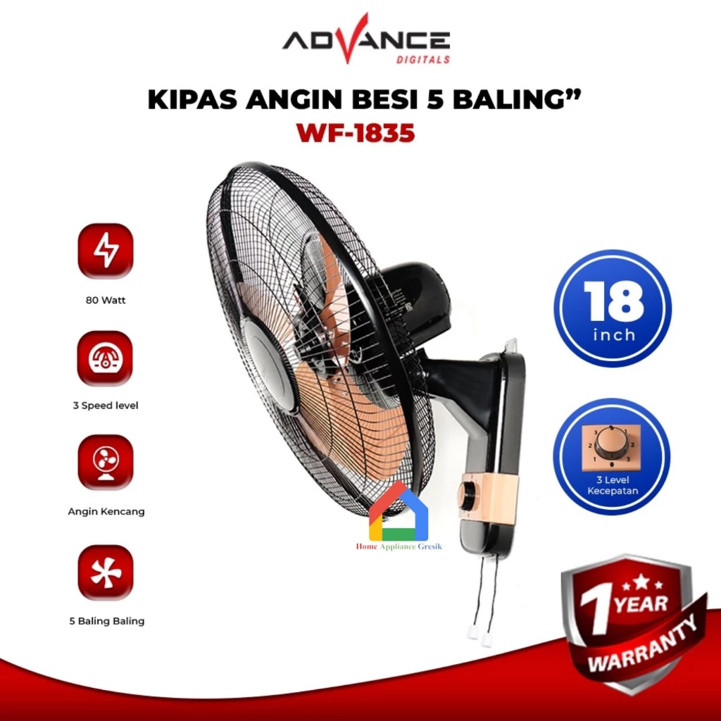 Kipas Angin Advance Dinding Besi WF 1835 (18 Inch)